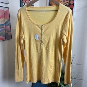 NWT | Time and Tru | yellow ribbed long sleeve thermal | XL